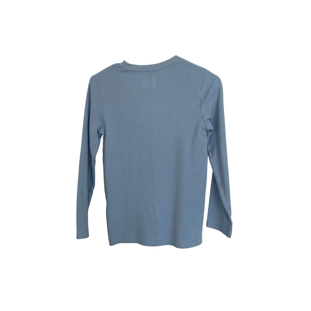 Hurley Boys Long Sleeve Shirt 10/12 – Light Blue Logo Tee – Casual Surfcore